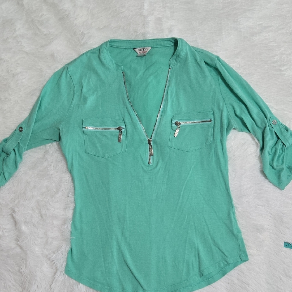 💥💥5 for 10 Guess by Marciano Mint Green Zip-Pocket Tunic